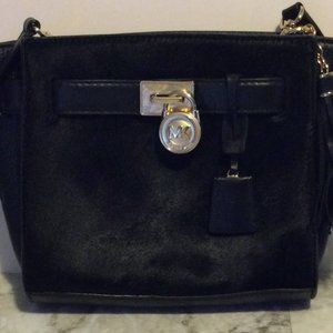 Michael Kors Hamilton Traveler Black Calf Hair Crossbody Bag ✨